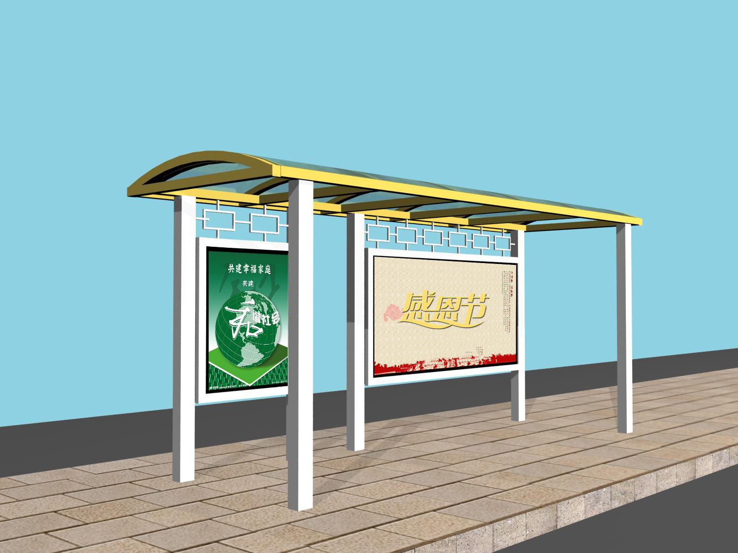 簡(jiǎn)約鄉(xiāng)鎮(zhèn)候車(chē)亭